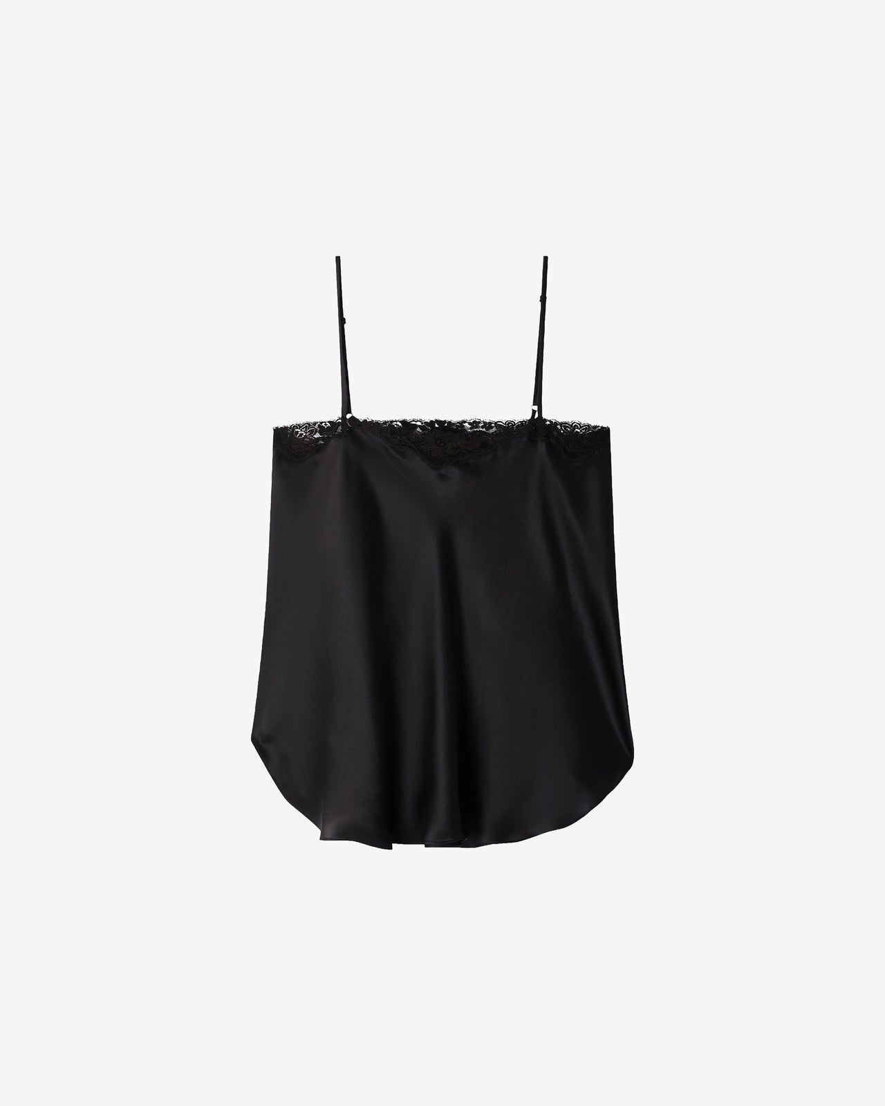 Top Mucha - Noir : Top en soie noire avec dentelle française Mes Demoiselles - Image 7