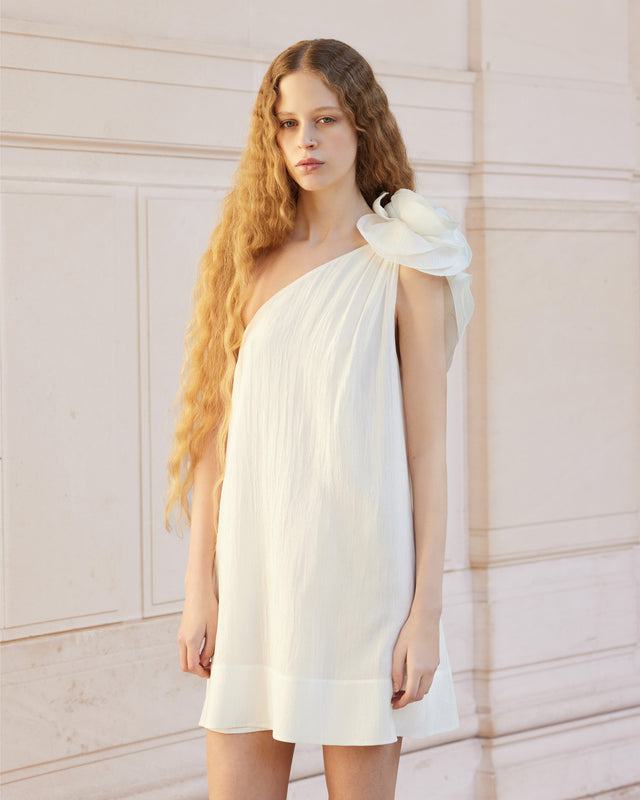 Robe Poesie - Blanc : Robe courte de soirée toute blanche Mes Demoiselles - Image 3