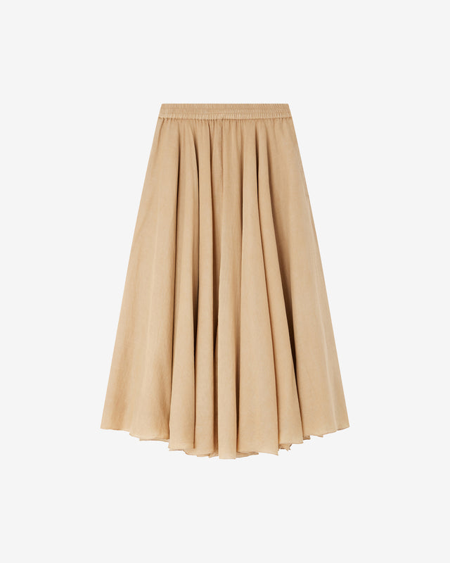 Jupe Sandy - Beige : Jupe douce en voile de coton couleur beige Mes Demoiselles - Dernière image