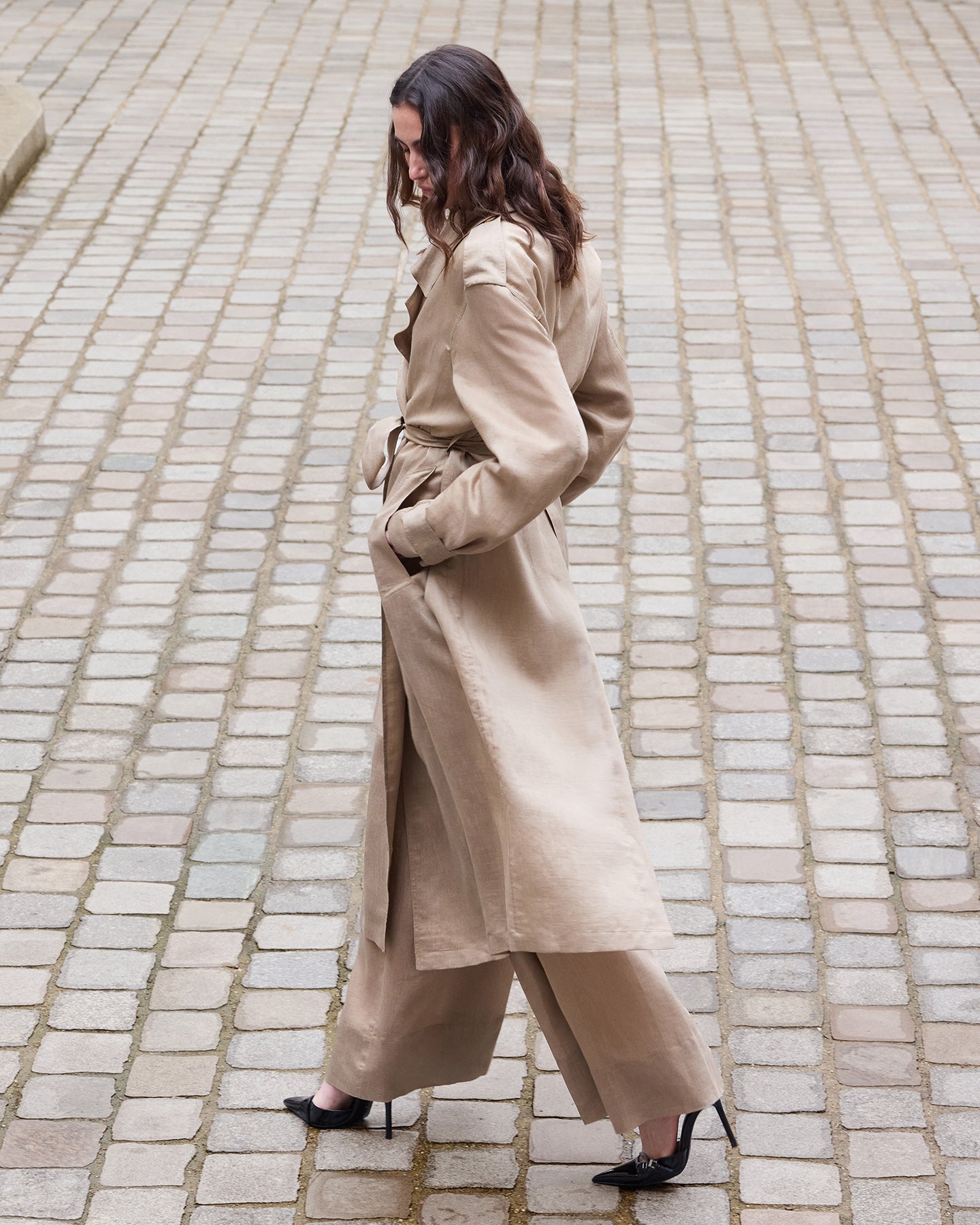 Manteau Soleil - Marron : Manteau imper beige léger et élégant Mes Demoiselles