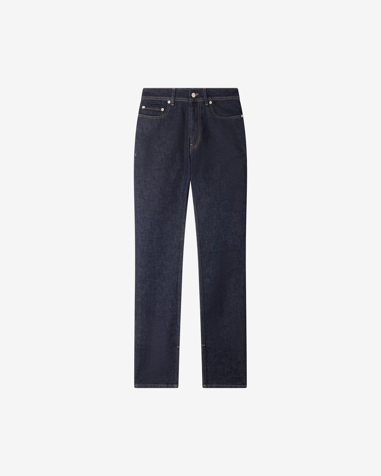 Pantalon Taylor - Indigo : Jean droit en toile japonaise indigo à fentes intérieures Mes Demoiselles - Image 8