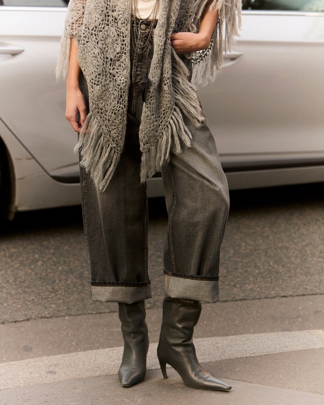 Jean large en toile washed black - Pantalons & combinaisons Mes Demoiselles - Image 2