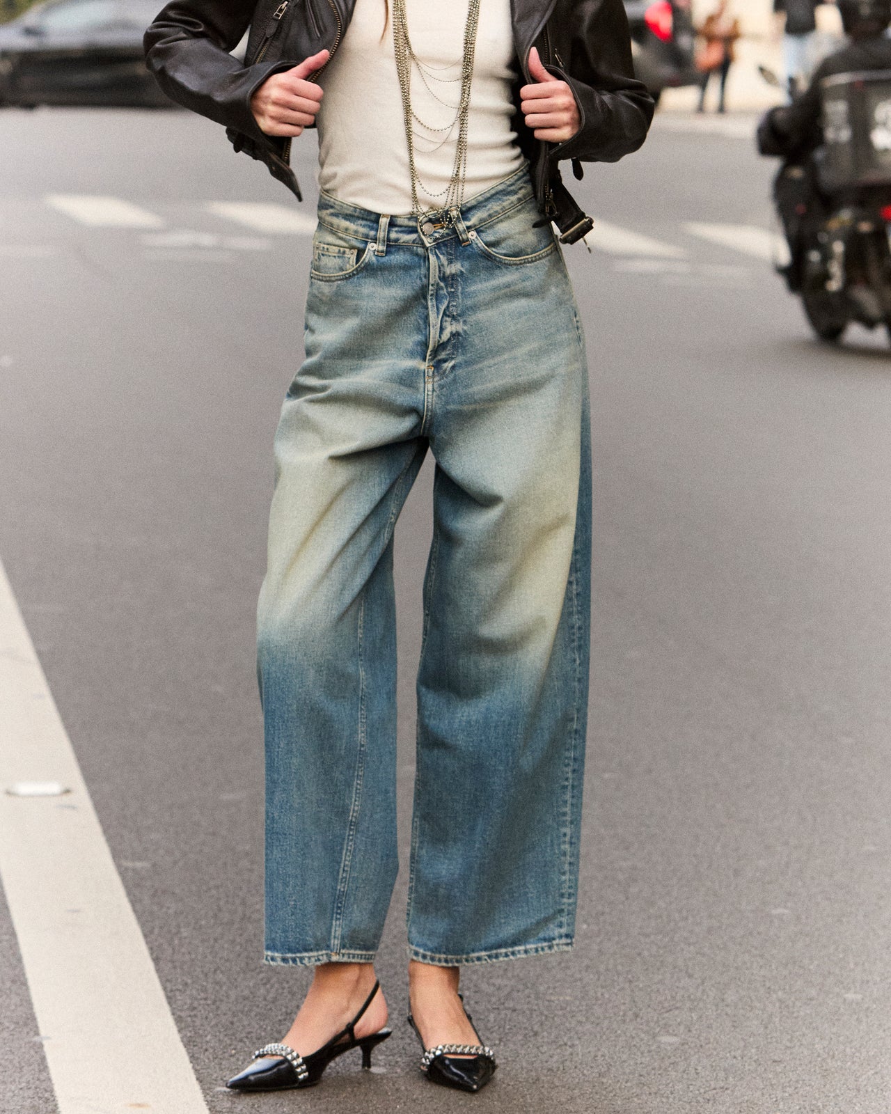 Jean large en toile washed blue - Pantalons & combinaisons Mes Demoiselles - Image 3