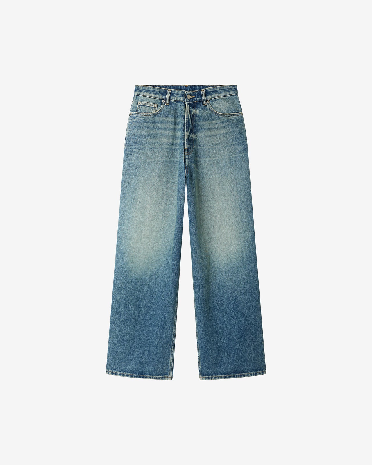 Pantalon Theron - Bleu Jeans : Jean large en toile washed blue Mes Demoiselles - Image 8