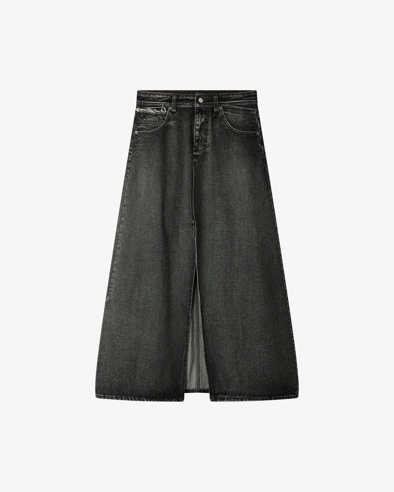 Jupe Travolta - Noir : Jupe longue en denim washed black – esprit western Mes Demoiselles - Image 6