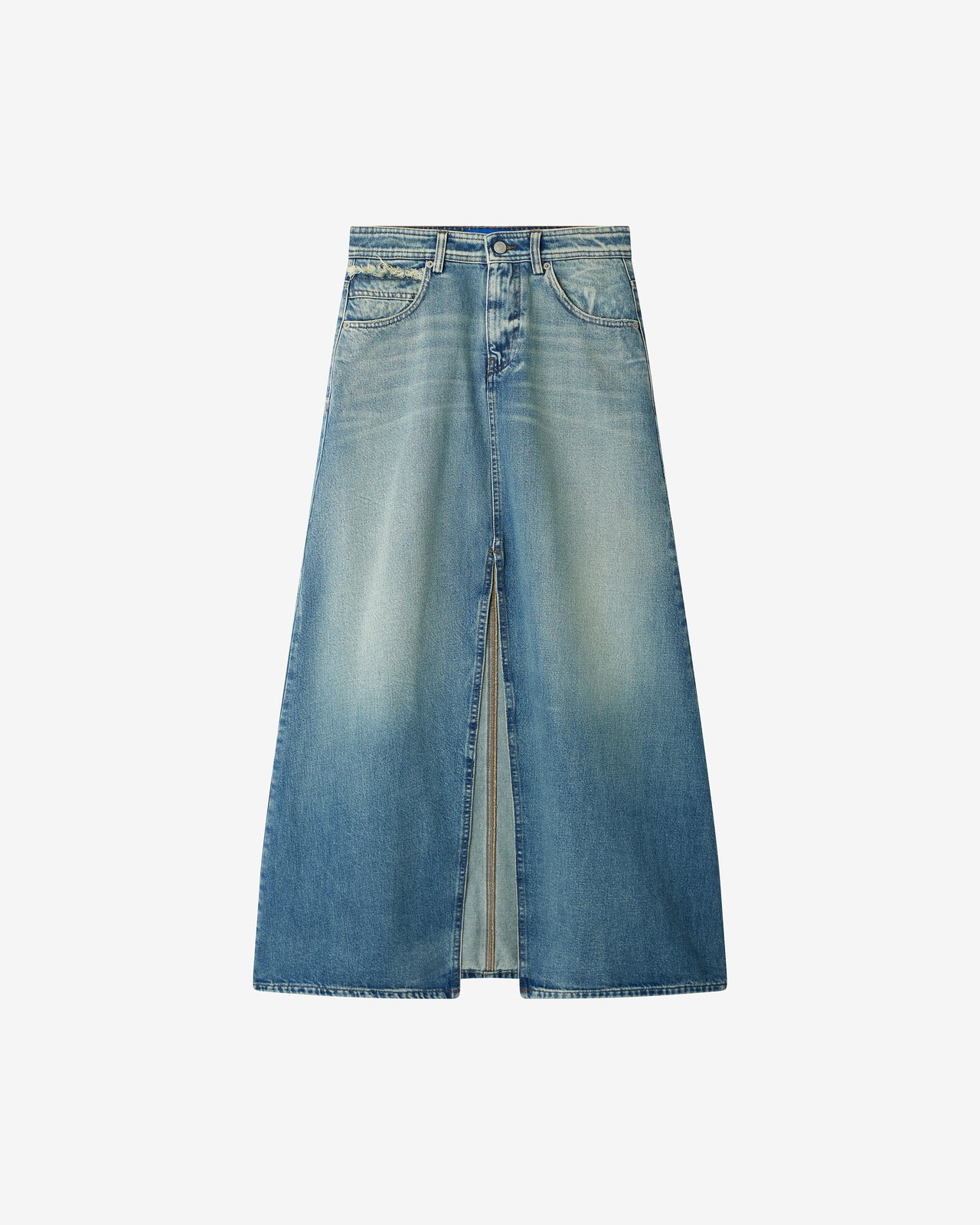 Jupe longue en denim washed blue – esprit western - Jupes & shorts Mes Demoiselles - Image 3