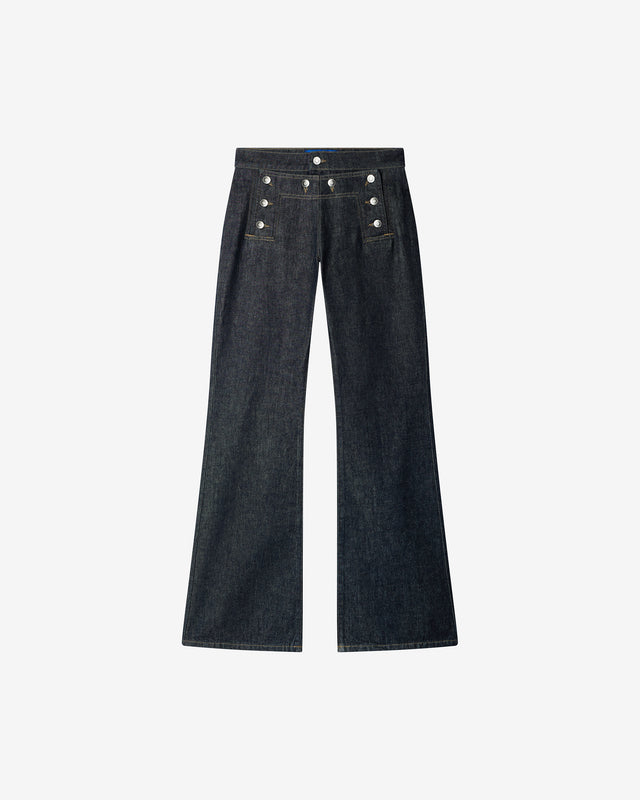 Pantalon Twaine - Indigo : Jean indigo en toile de coton stretch Mes Demoiselles - Dernière image