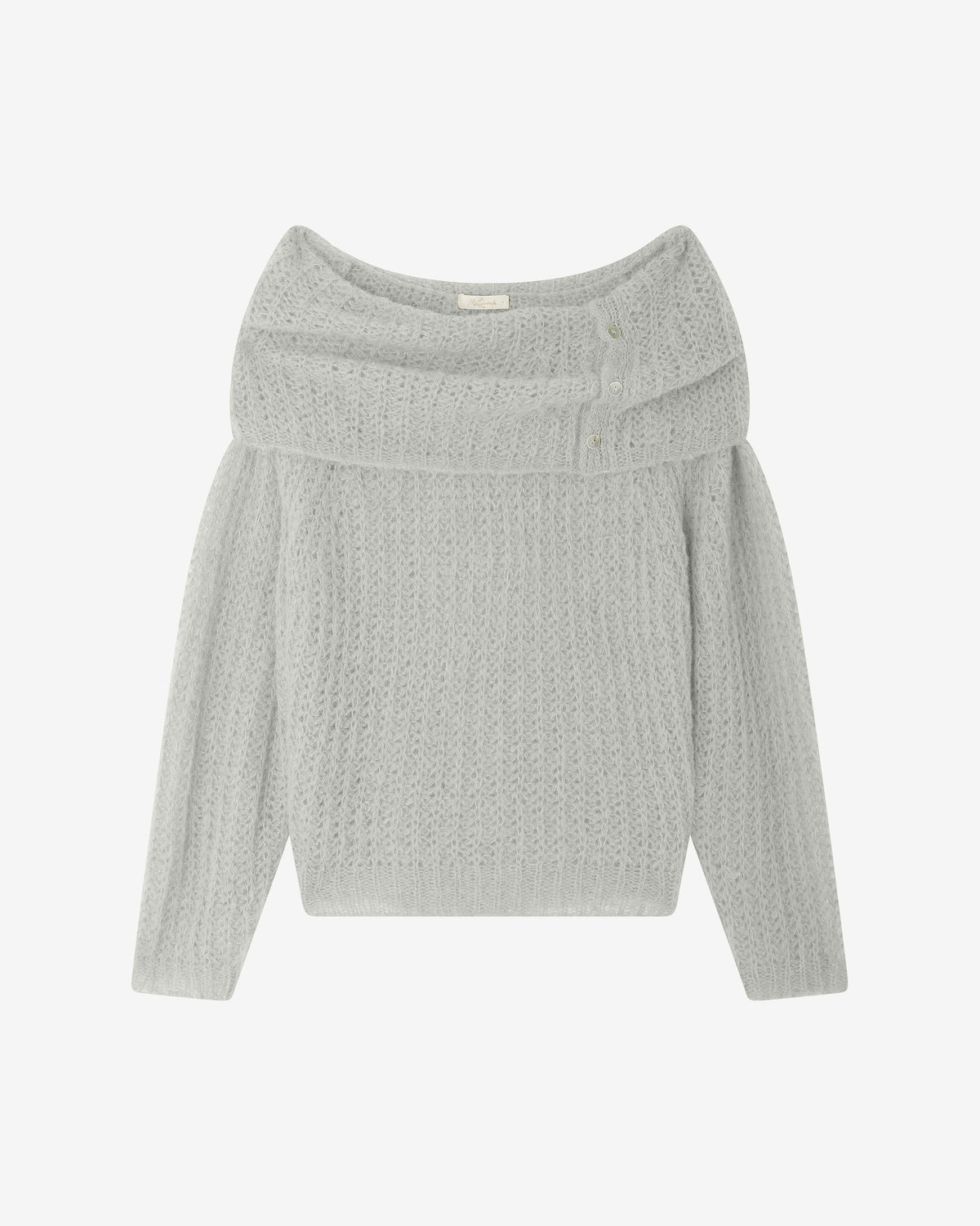 Pull oversize en alpaga brossé gris - Pulls & gilets Mes Demoiselles - Image 1