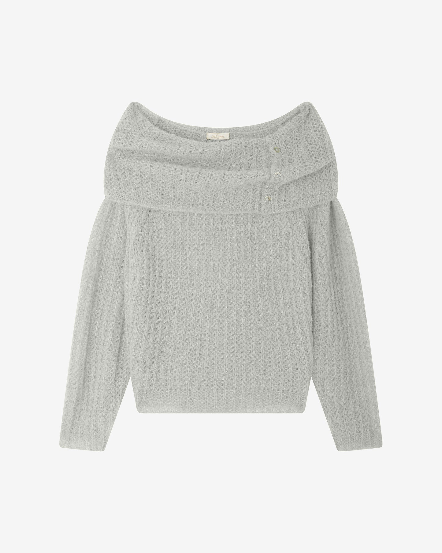 Pull oversize en alpaga brossé gris - Pulls & gilets Mes Demoiselles