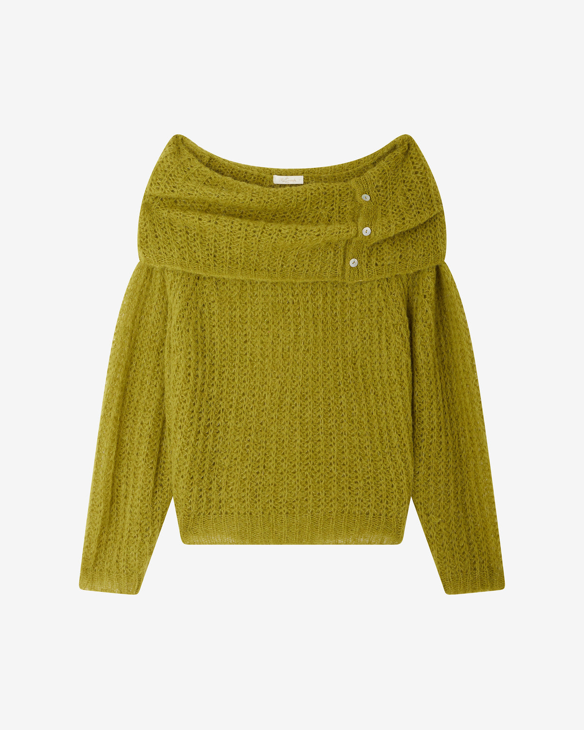 Pull Anabe - Kaki Olive : Pull oversize en alpaga brossé kaki olive Mes Demoiselles