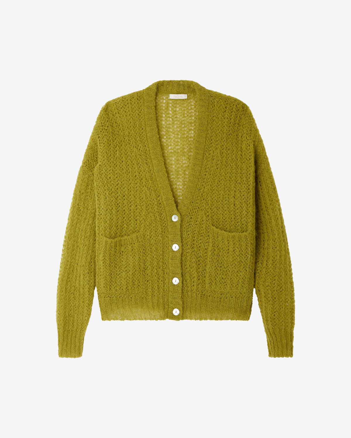 Cardigan Arisse - Kaki Olive : Cardigan kaki olive en alpaga brossé Mes Demoiselles