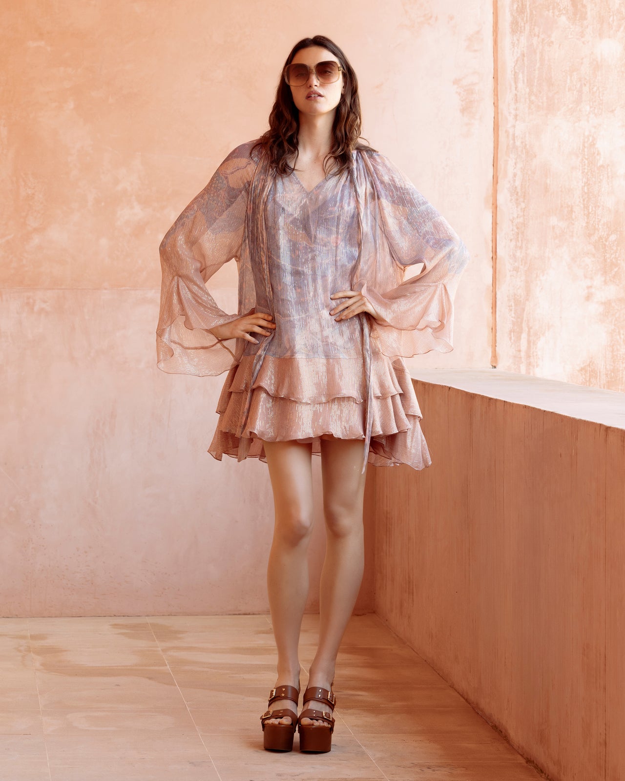 Robe courte baby doll à micro volants - Robes Mes Demoiselles - Image 1