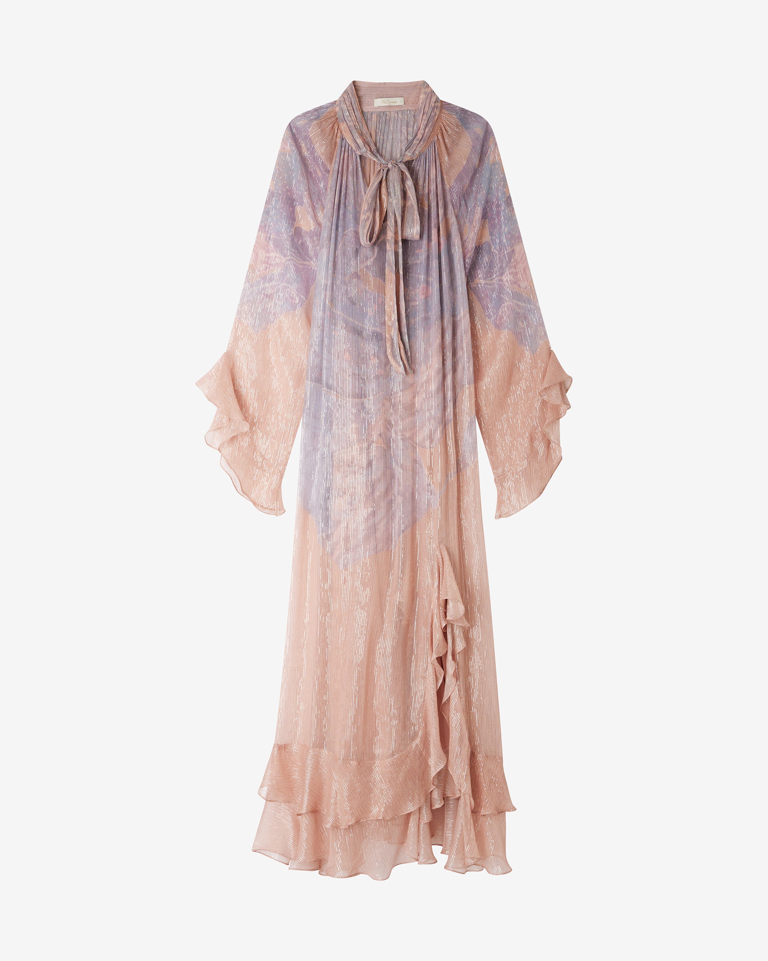 Robe Brisbane - Rose : Robe longue volants aux tons rose et mauve Mes Demoiselles