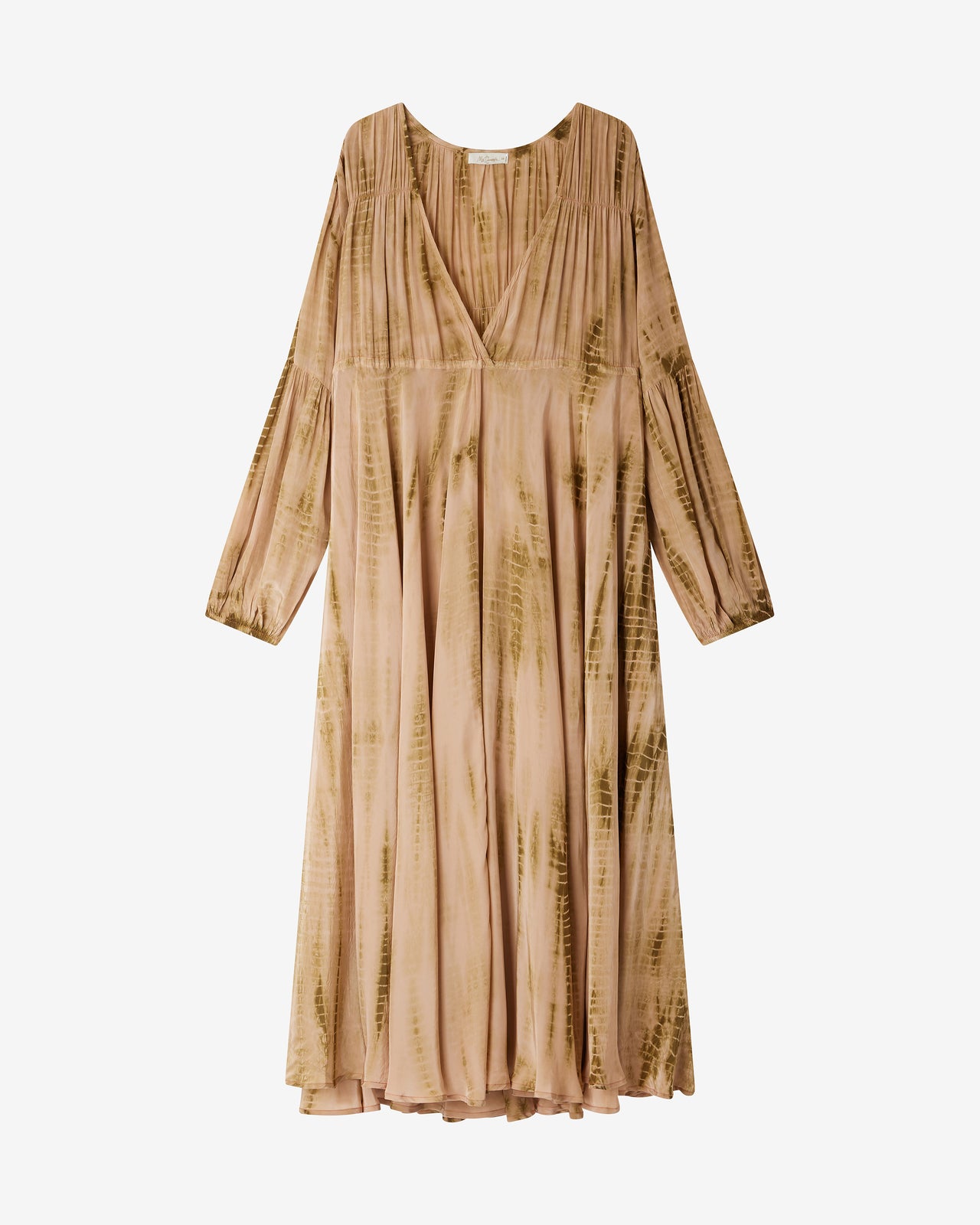 Robe Calm - Beige : Robe midi en viscose shiny tie & dye Mes Demoiselles - Image 7