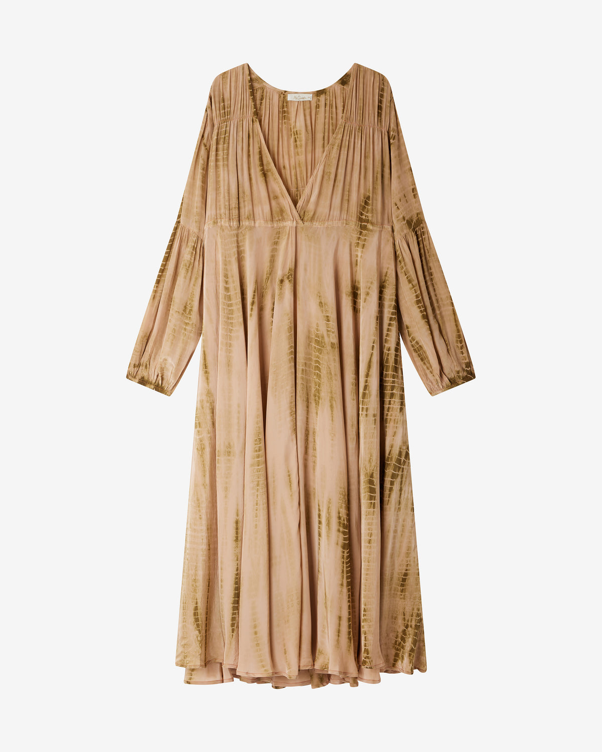 Robe Calm - Beige : Robe midi en viscose shiny tie & dye Mes Demoiselles