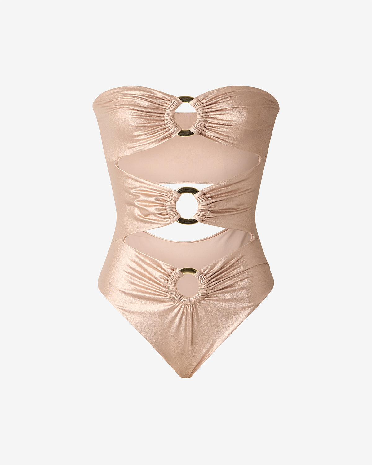 Maillot de bain 1 pièce avec effet mouillé gold & détails anneaux - Maillots de bain Mes Demoiselles - Image 2