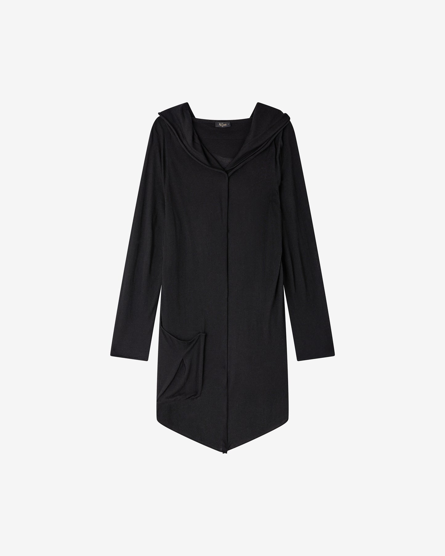 Cardigan Cozue - Noir : Long cardigan en laine soufflée à capuche Mes Demoiselles