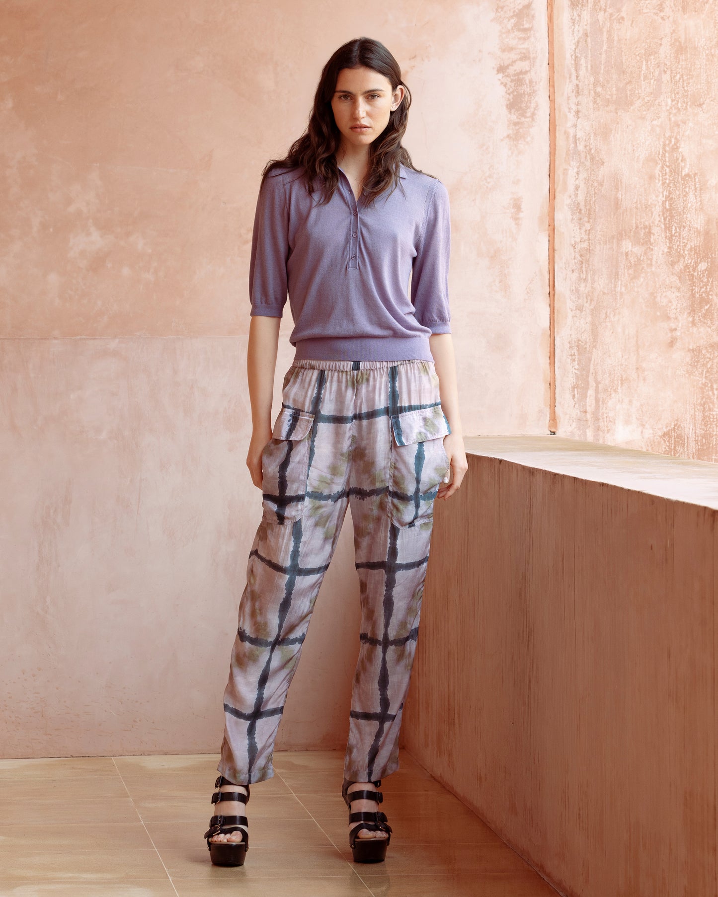 Polo en laine soufflée lavande - Chemises & tops Mes Demoiselles