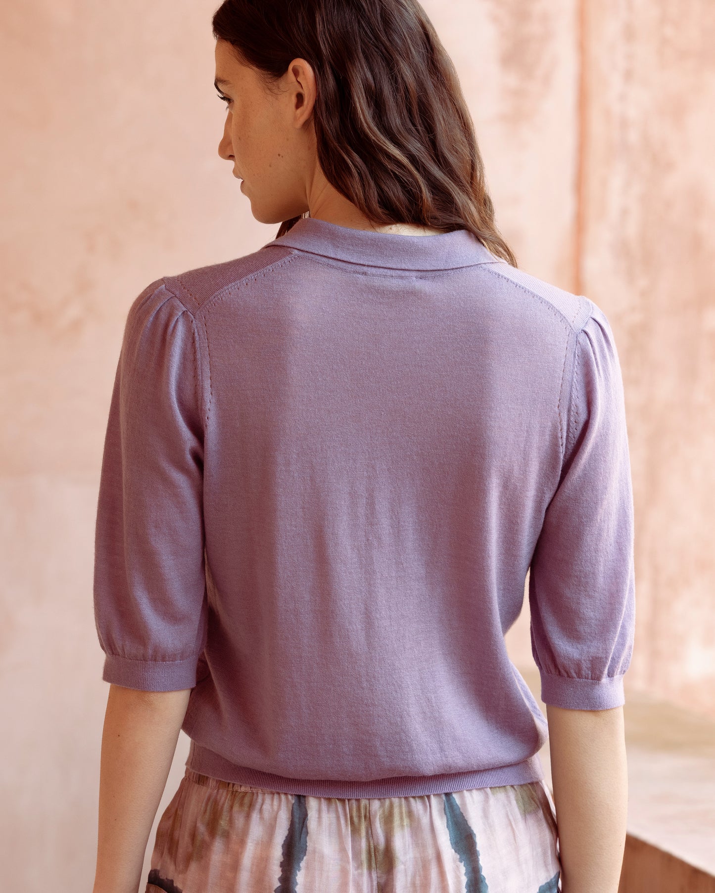 Top Cozy - Violet : Polo en laine soufflée lavande Mes Demoiselles