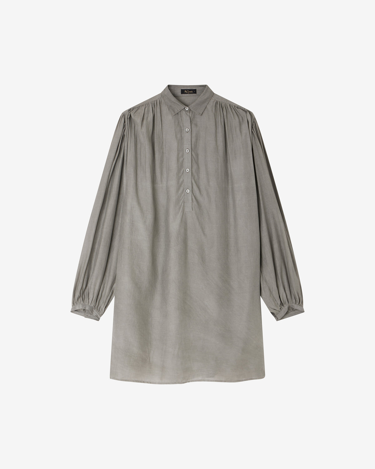 Blouse longue en coton et soie gris - Chemises & tops Mes Demoiselles - Image 1
