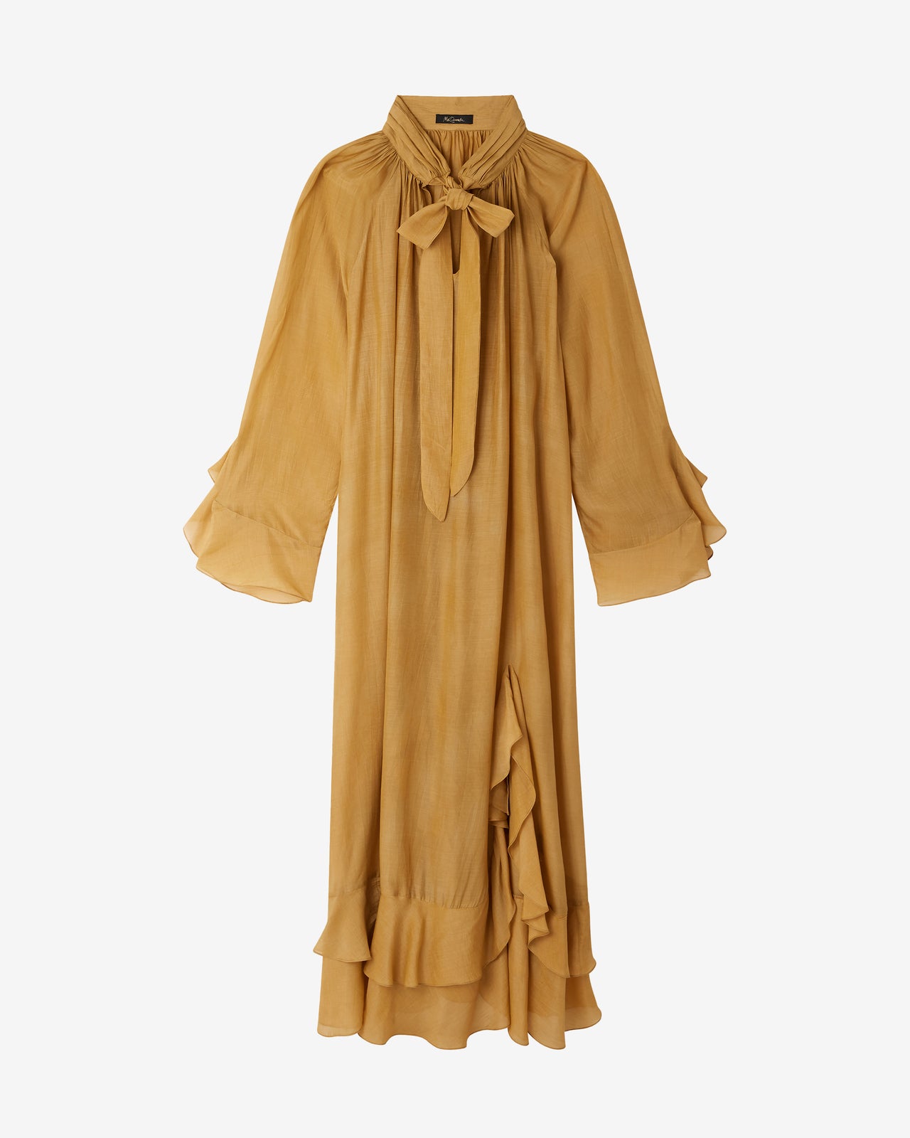 Robe Frelly - Ocre : Robe longue en voile viscose Ocre Mes Demoiselles - Image 5