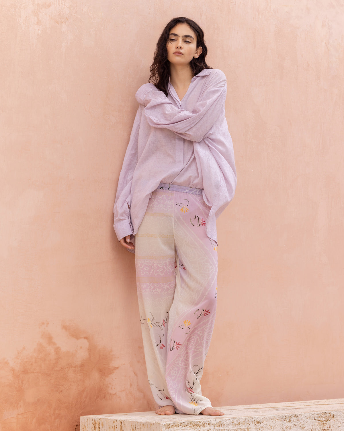 Pantalon fluide aux reflets artistiques - Pantalons & combinaisons Mes Demoiselles