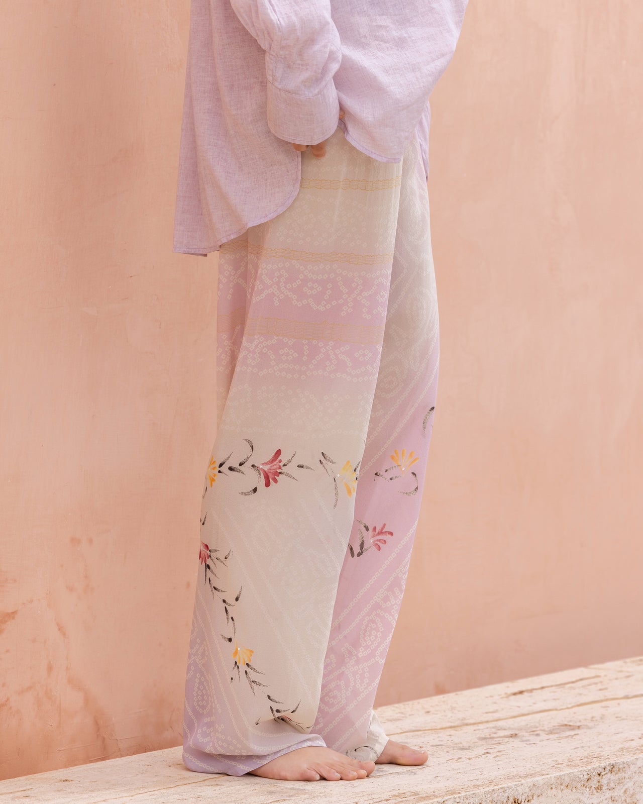 Pantalon Gigi - Rose : Pantalon fluide aux reflets artistiques Mes Demoiselles - Image 4