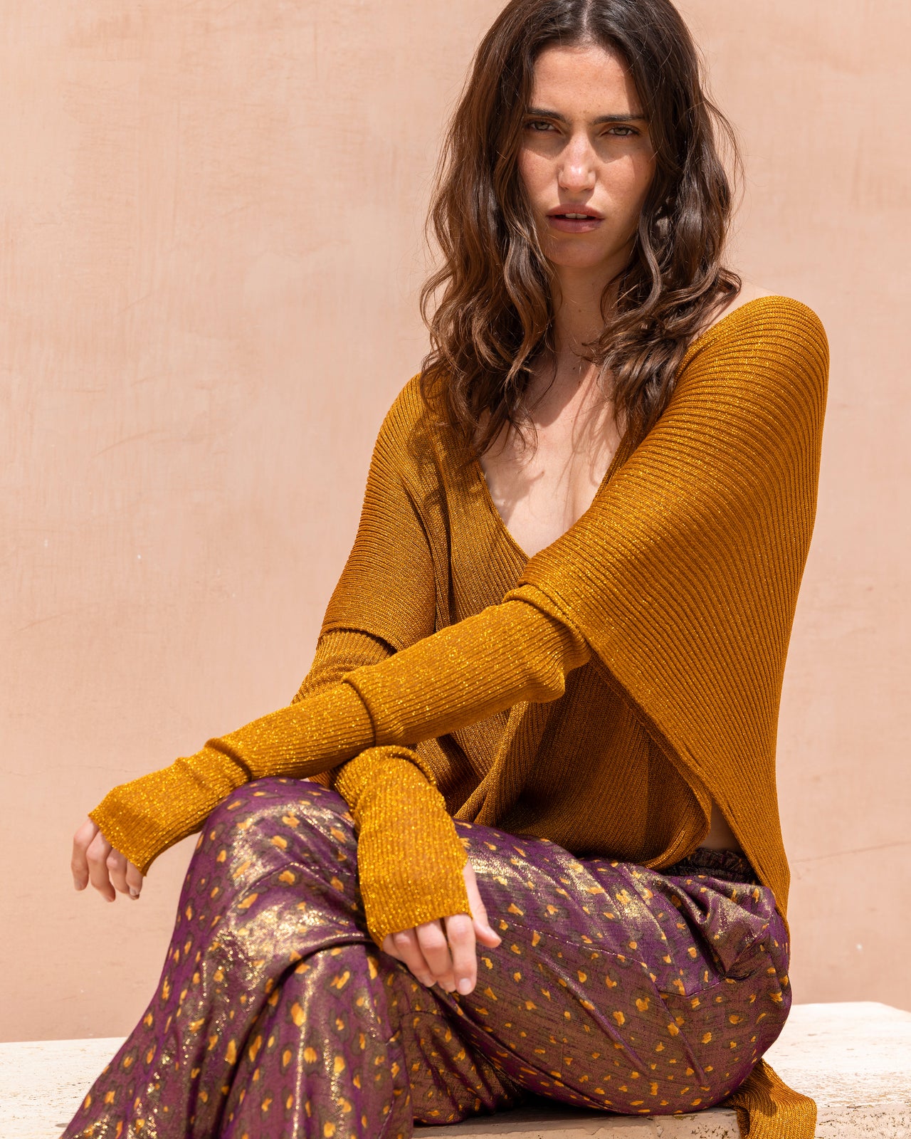 Cape oversize en lurex côtelé - Manteaux & vestes Mes Demoiselles - Image 2