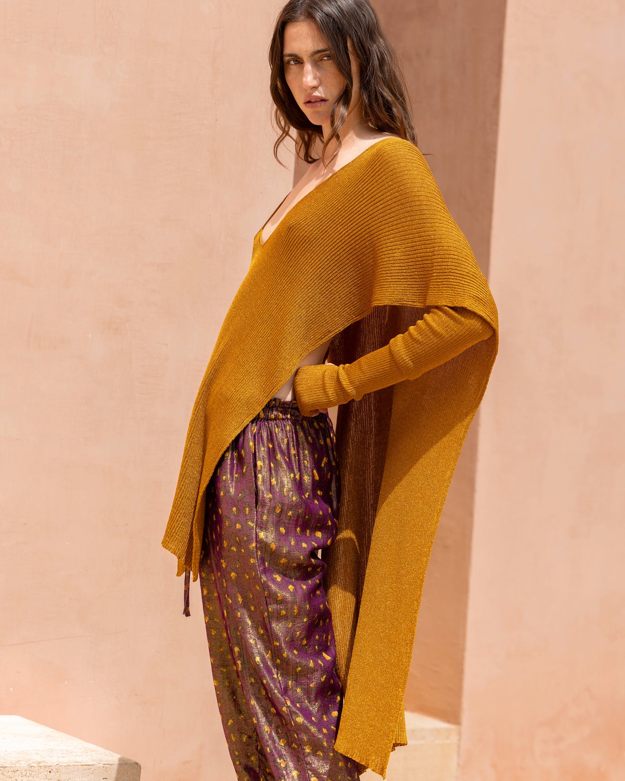 Cape oversize en lurex côtelé - Manteaux & vestes Mes Demoiselles - Image 3