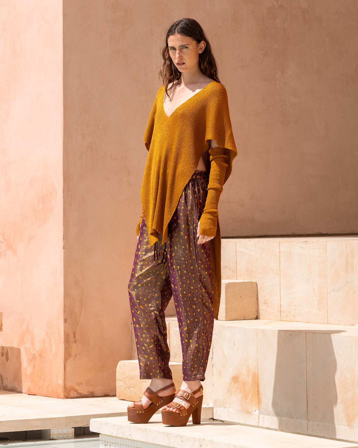 Cape oversize en lurex côtelé - Manteaux & vestes Mes Demoiselles - Image 1