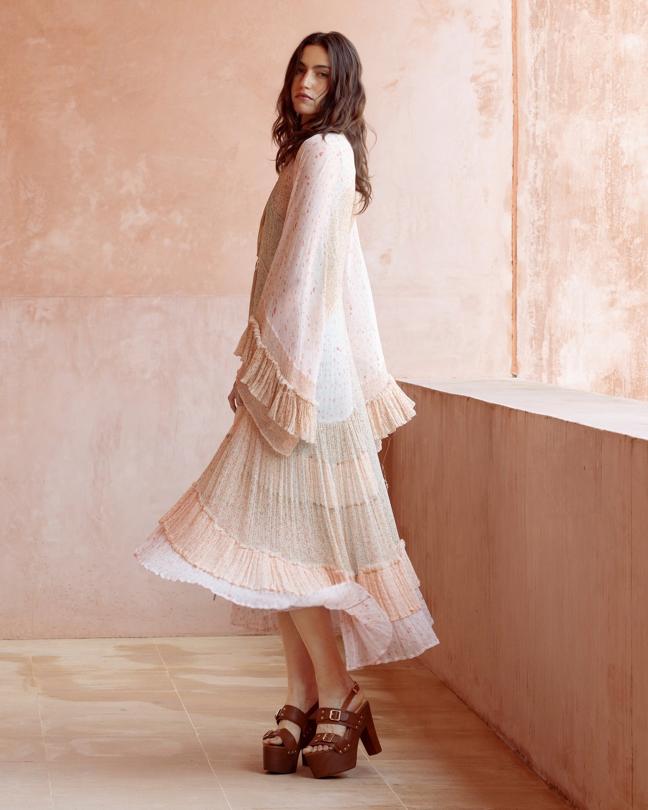 Robe longue bohème à volants - Robes Mes Demoiselles - Image 3