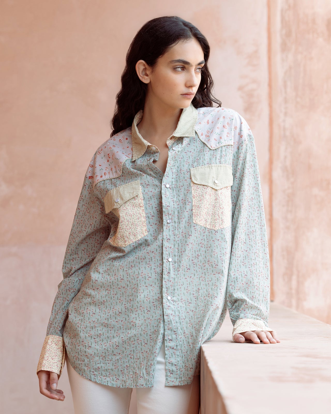 Chemise en patch de liberty à détails western - Chemises & tops Mes Demoiselles - Image 3
