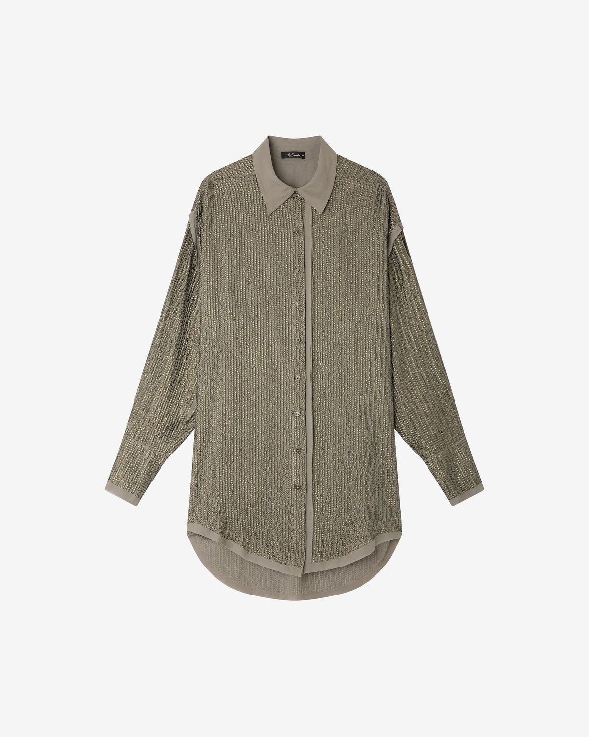 Chemise en paillettes de viscose kaki - Chemises & tops Mes Demoiselles - Image 1