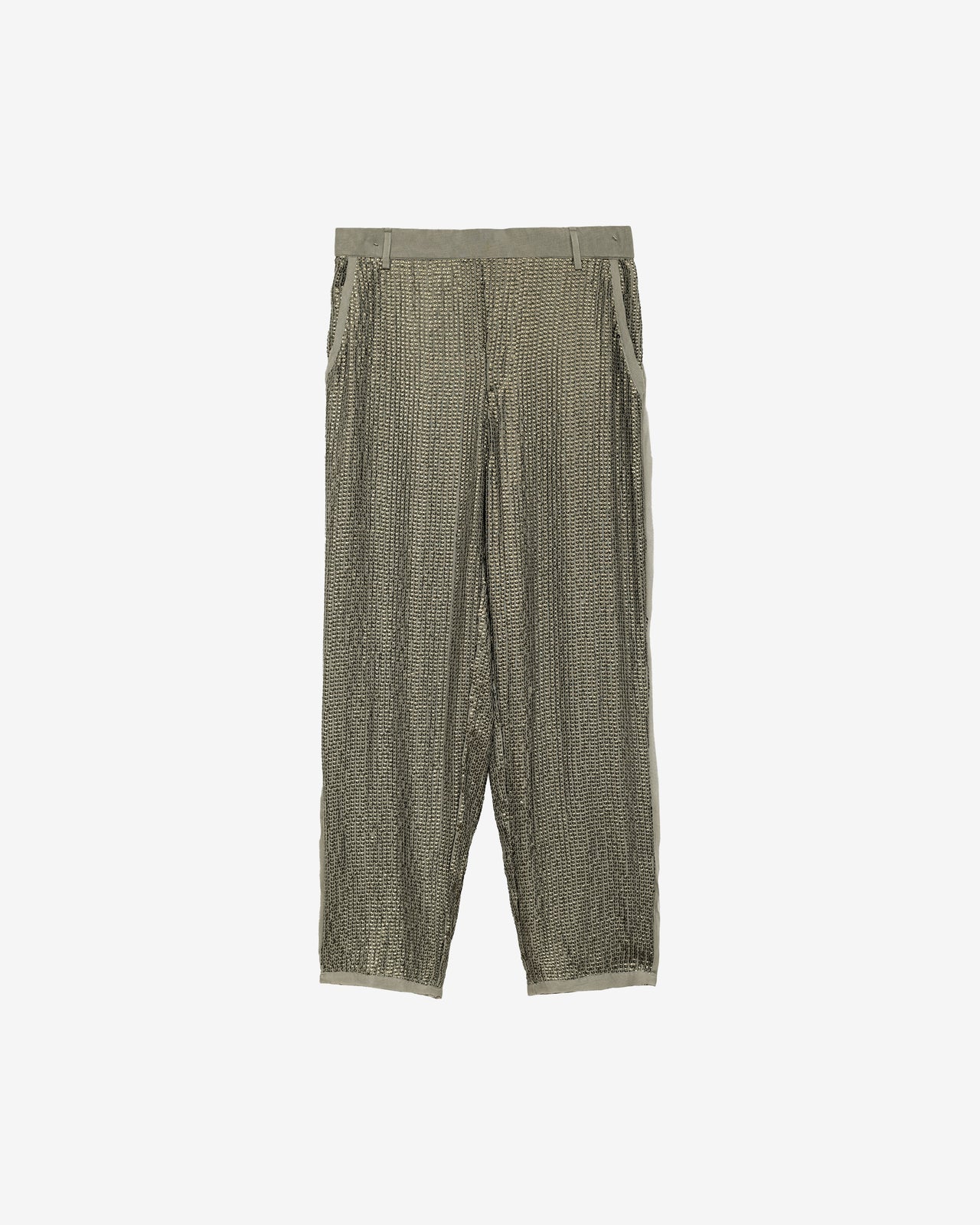 Pantalon en paillettes de viscose kaki - Pantalons & combinaisons Mes Demoiselles - Image 1