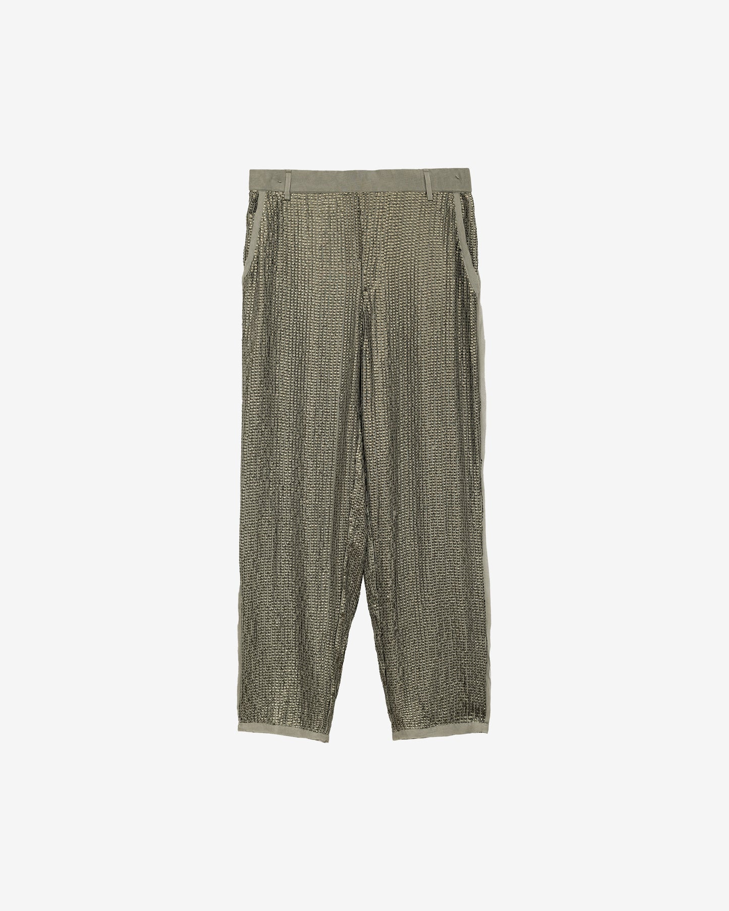 Pantalon en paillettes de viscose kaki - Pantalons & combinaisons Mes Demoiselles
