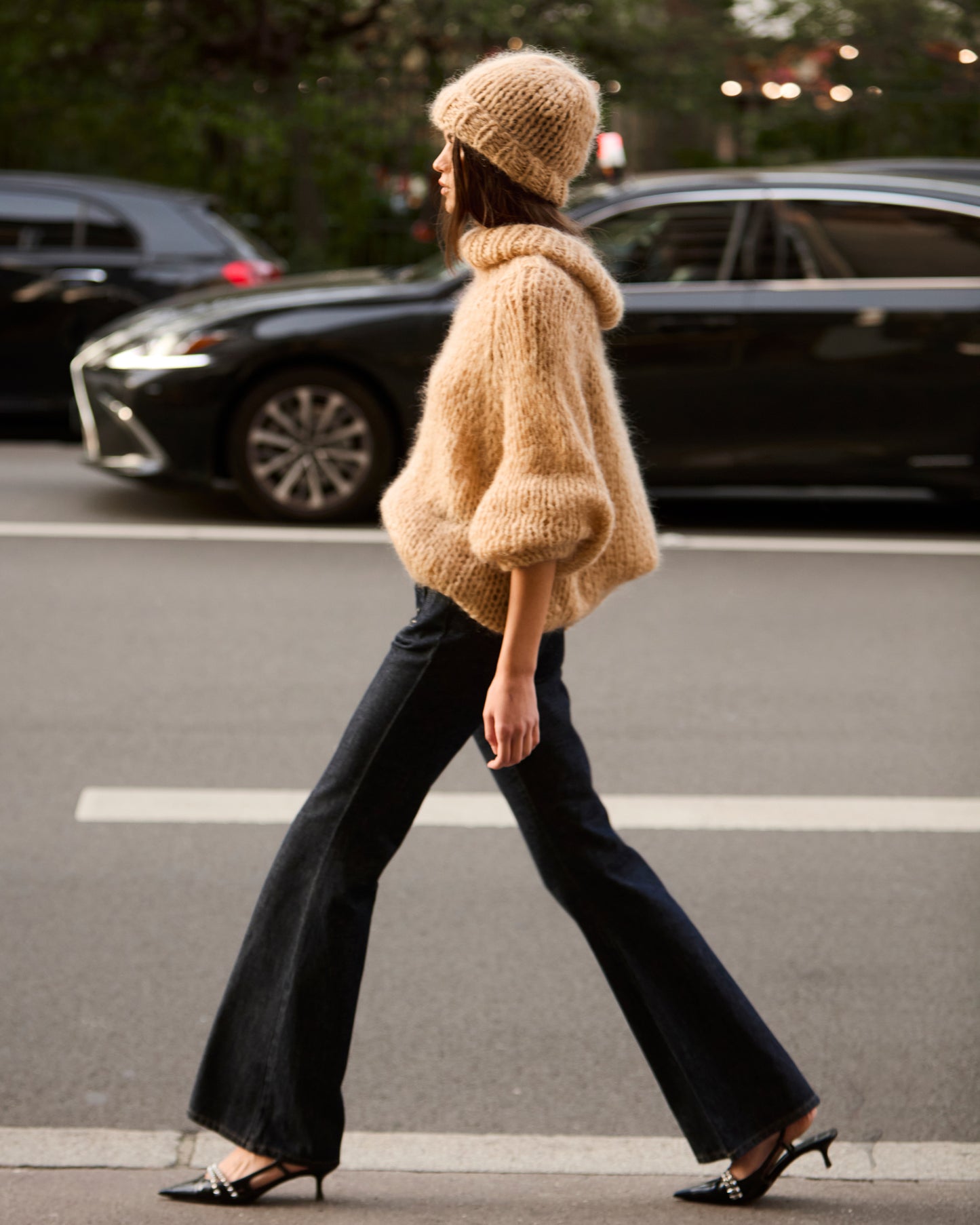 Pull Morah - Beige : Pull oversize en mohair – Beige Mes Demoiselles