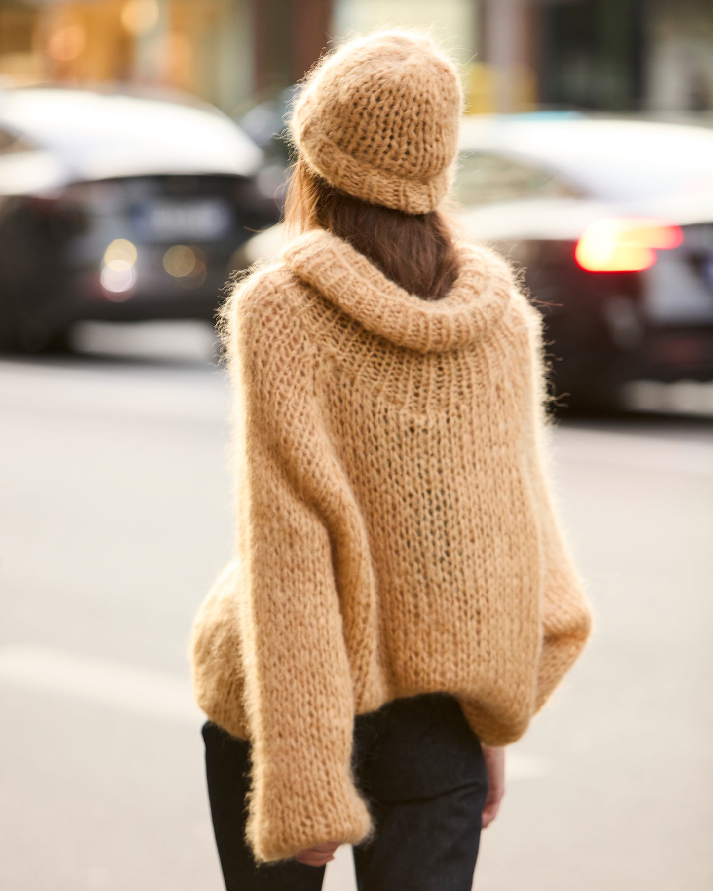 Pull oversize en mohair – Beige - Pulls & gilets Mes Demoiselles