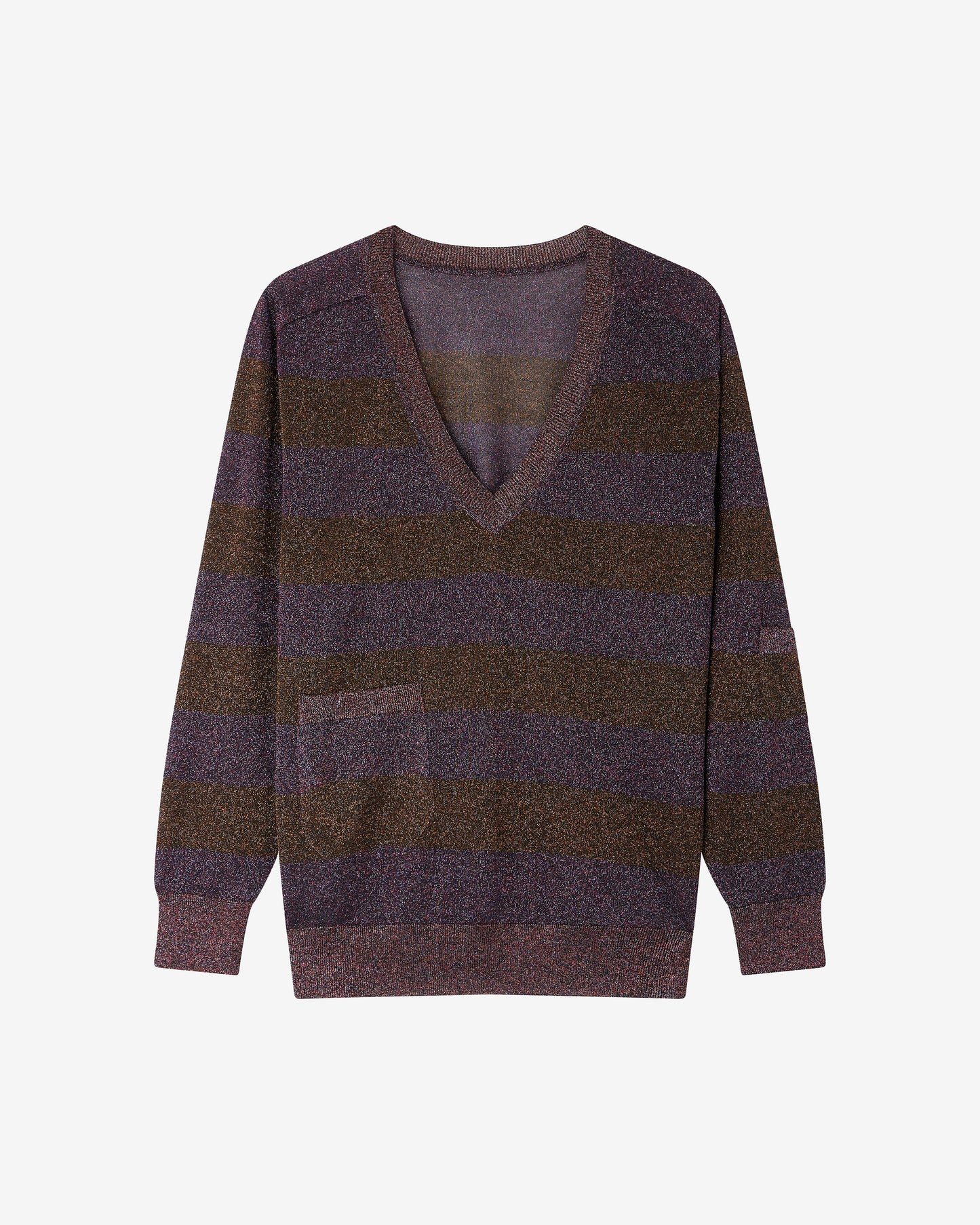 Pull Movik - Violet : Pull col V en fil italien scintillant purple Mes Demoiselles