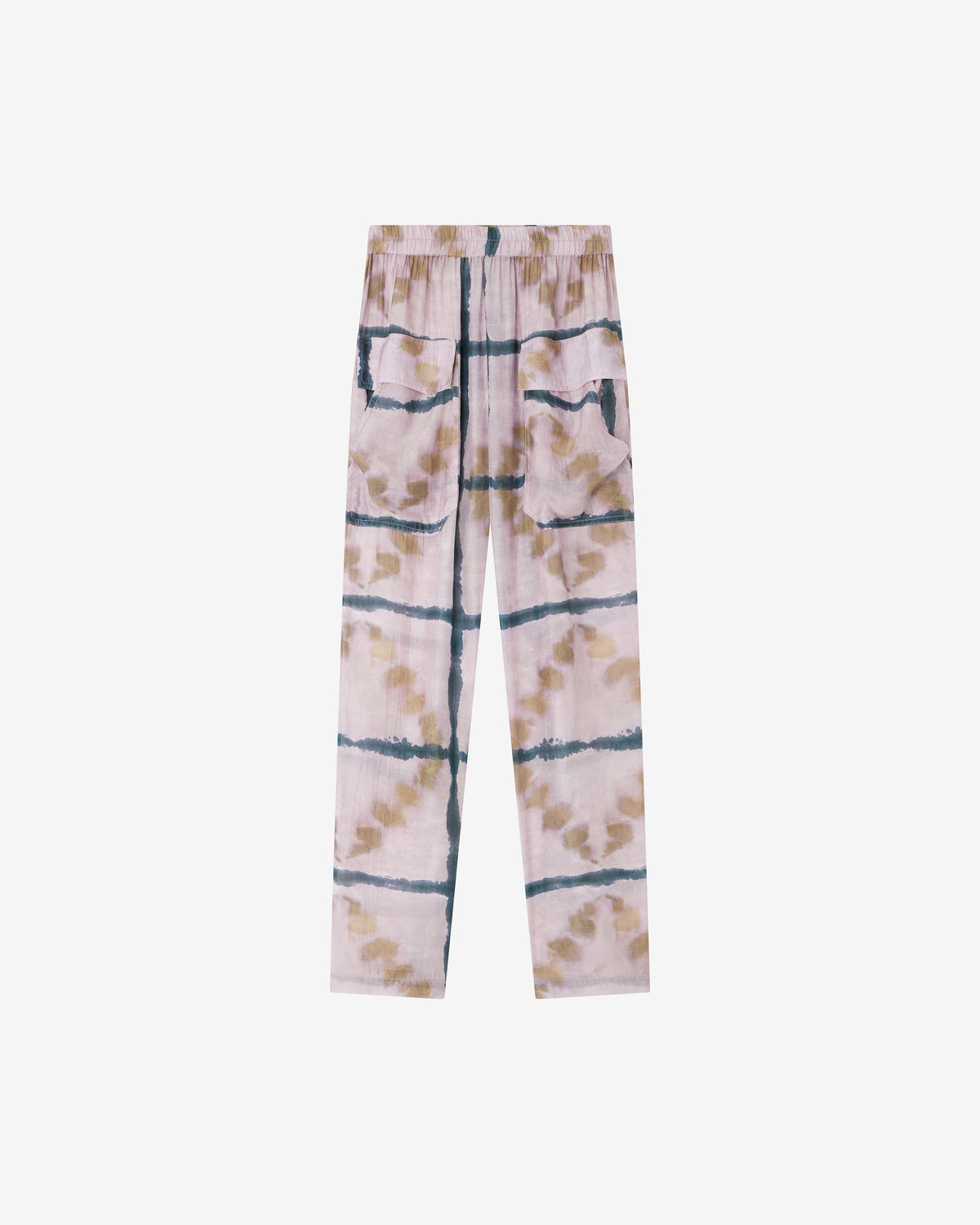 Pantalon Omma - Lavande : Pantalon cargo lavande à carreaux tie & dye Mes Demoiselles - Image 6