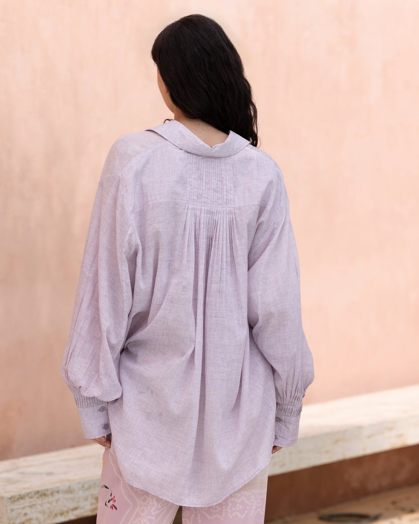 Chemise Opal - Lavande : Chemise coton lavande structurée Mes Demoiselles