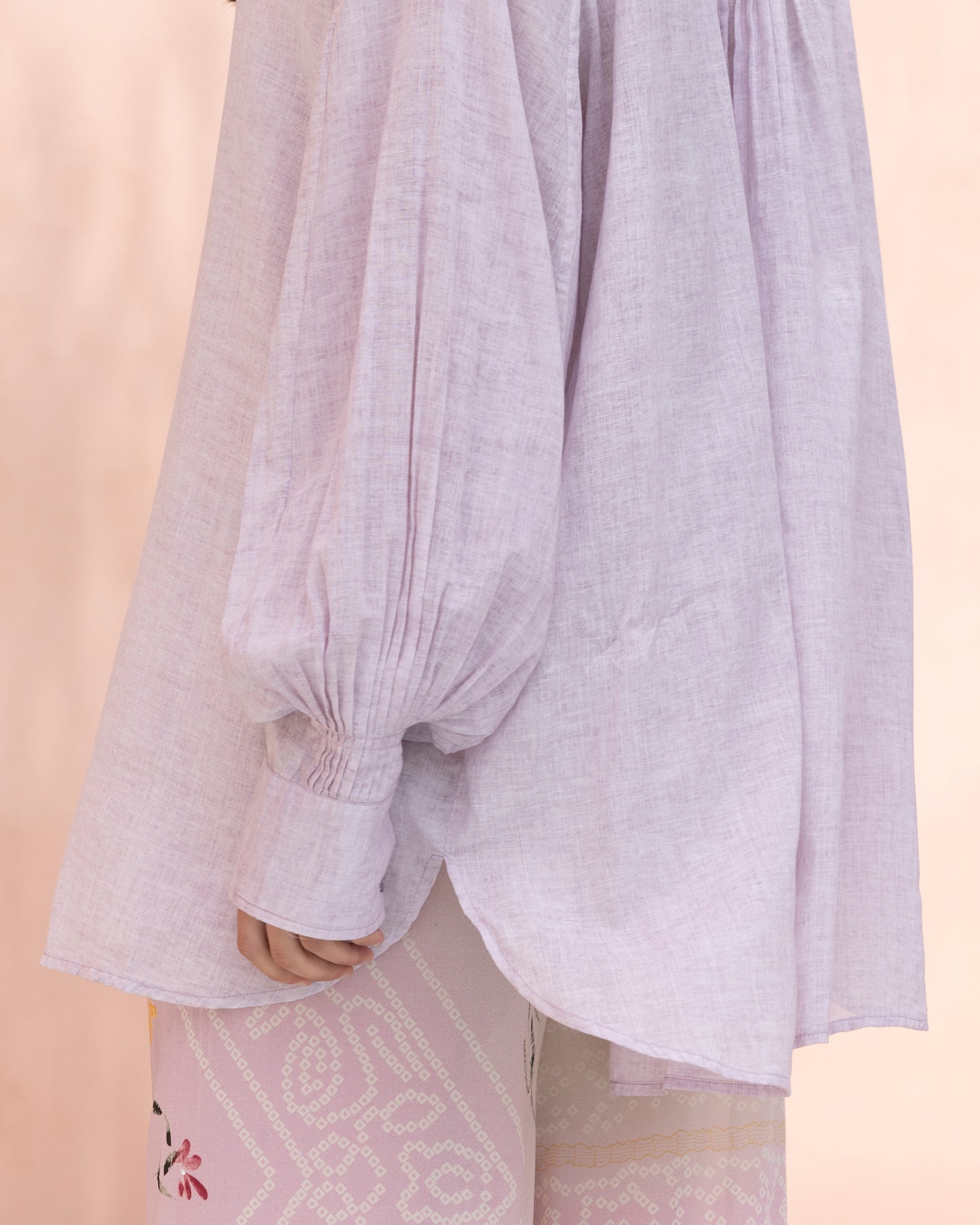 Chemise Opal - Lavande : Chemise coton lavande structurée Mes Demoiselles