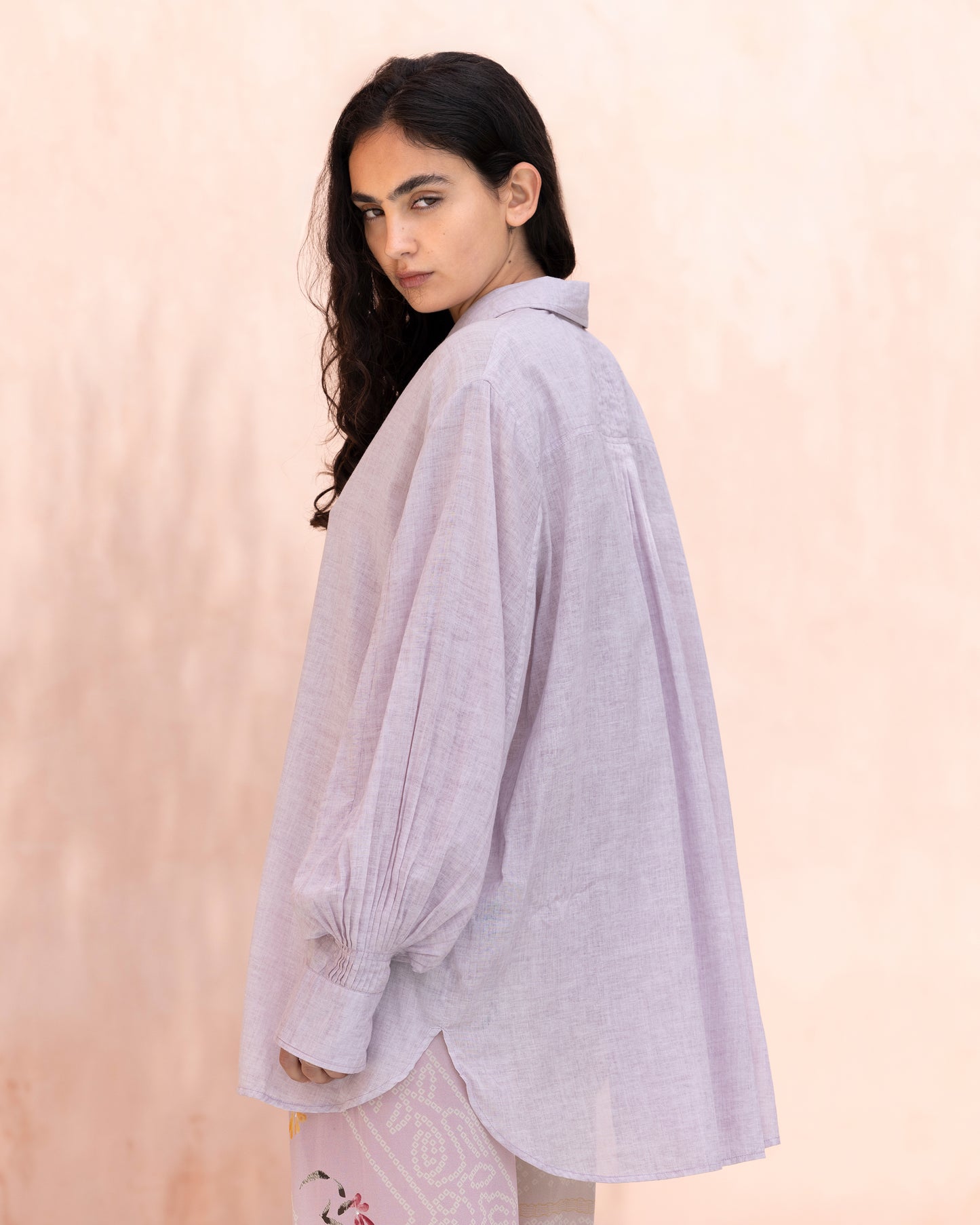 Chemise Opal - Lavande : Chemise coton lavande structurée Mes Demoiselles