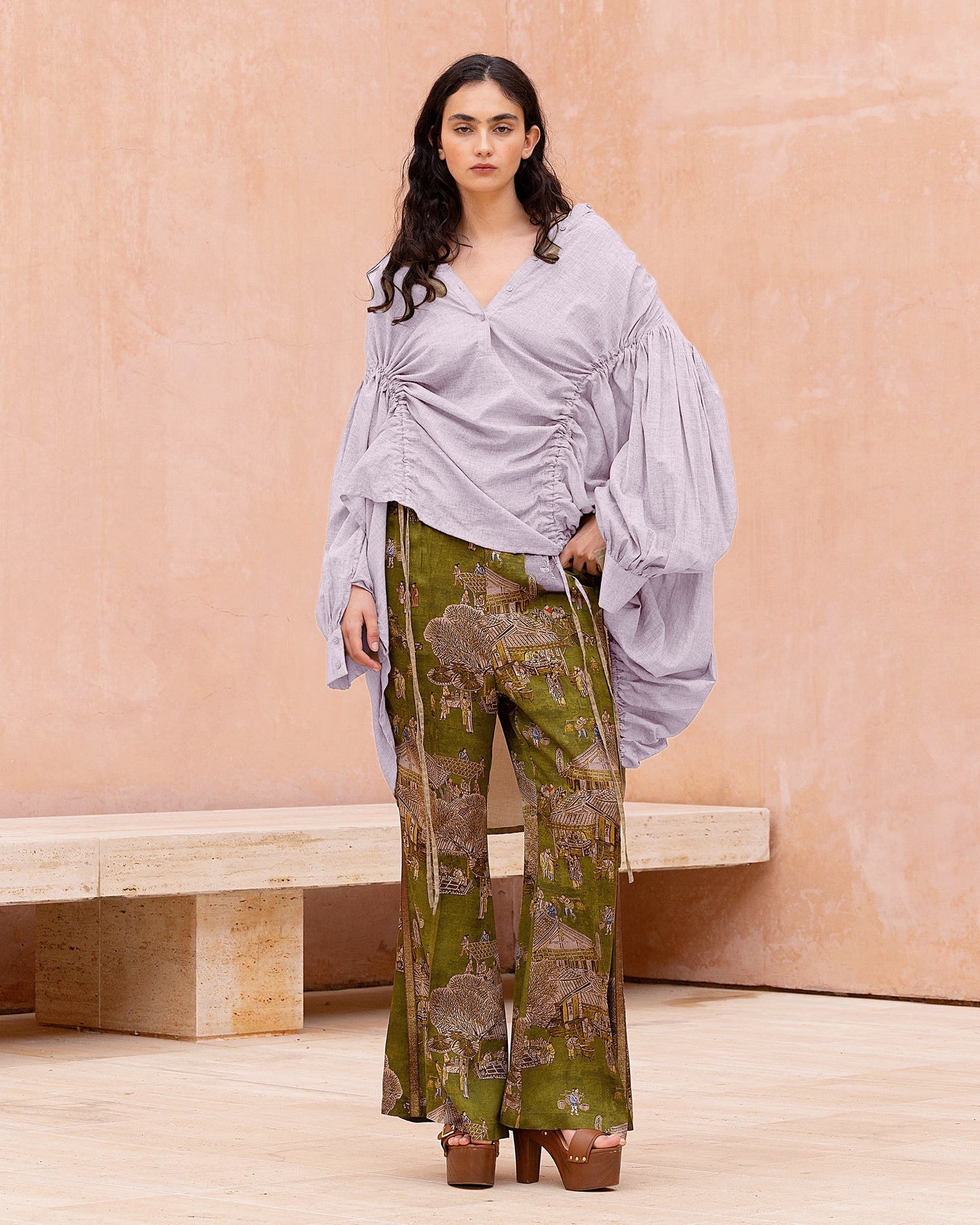 Blouse lavande en voile de coton et détails subtils - Chemises & tops Mes Demoiselles
