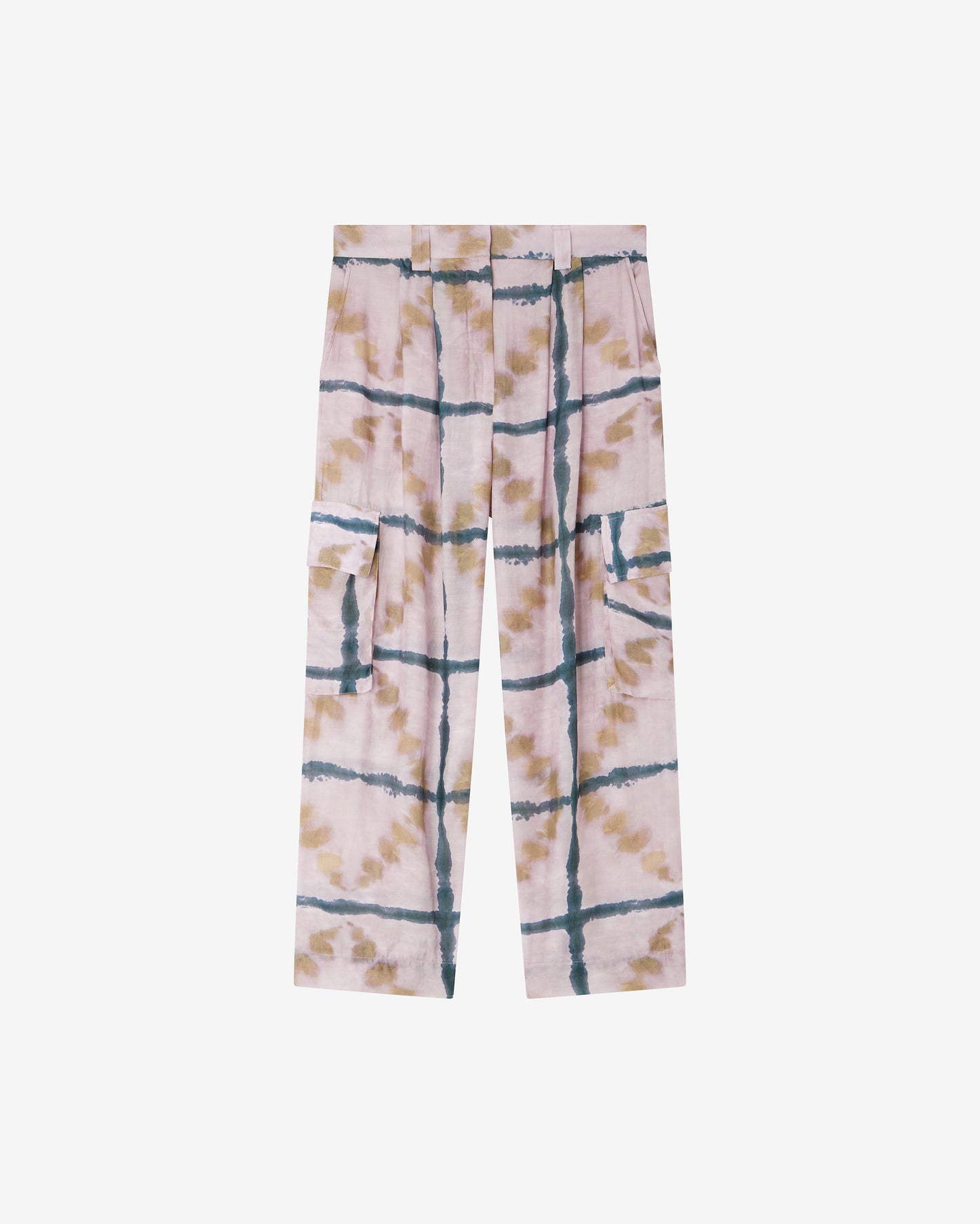 Pantalon cargo lavande à carreaux tie & dye - Pantalons & combinaisons Mes Demoiselles