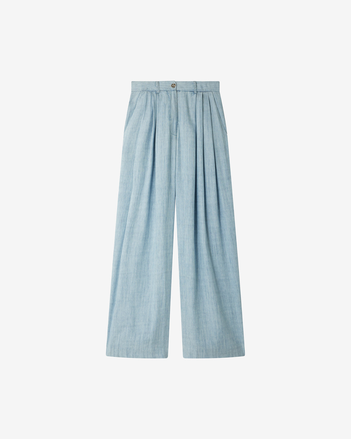 Pantalon Perry - Bleu : Pantalon fluide bleu ciel en tencel et lin Mes Demoiselles - Image 7