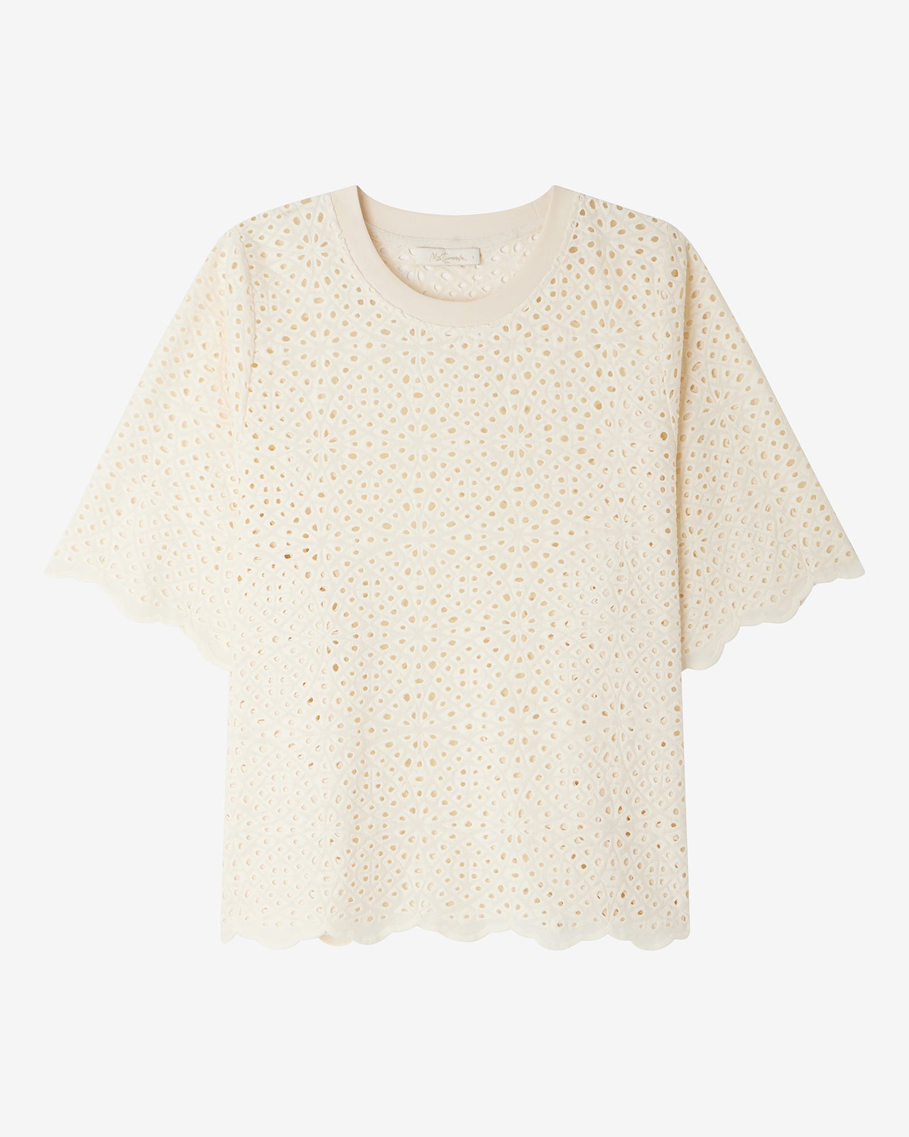 Top Randi - Blanc : Top teeshirt en broderie anglaise blanche Mes Demoiselles - Image 5