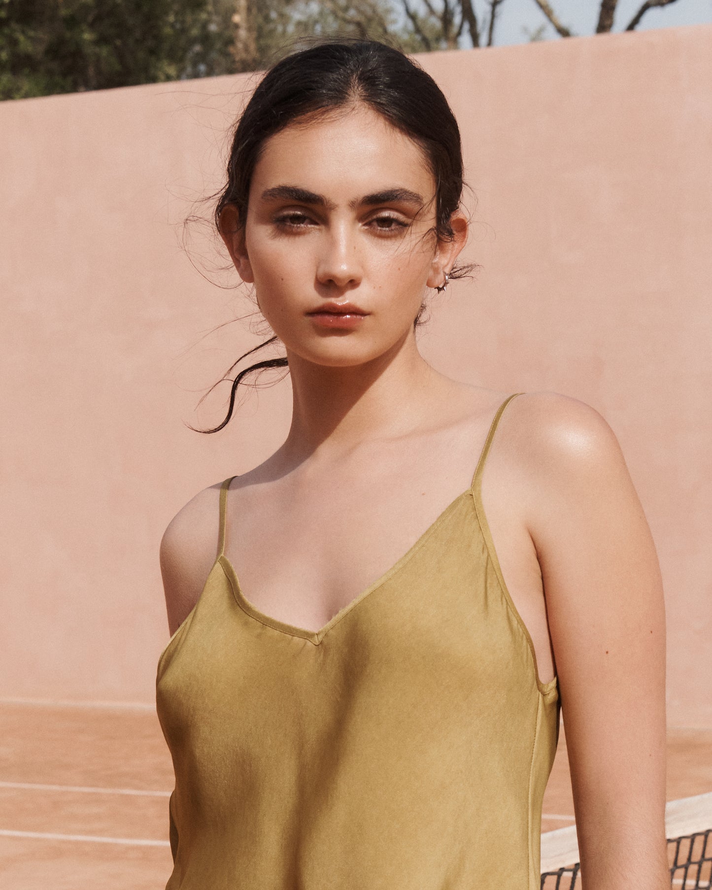 Délicat top en soie ocre - Chemises & tops Mes Demoiselles