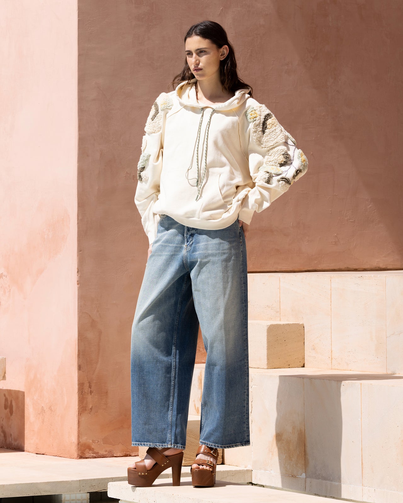 Maxi sweatshirt brodé façon tapisserie - Pulls & gilets Mes Demoiselles - Image 1