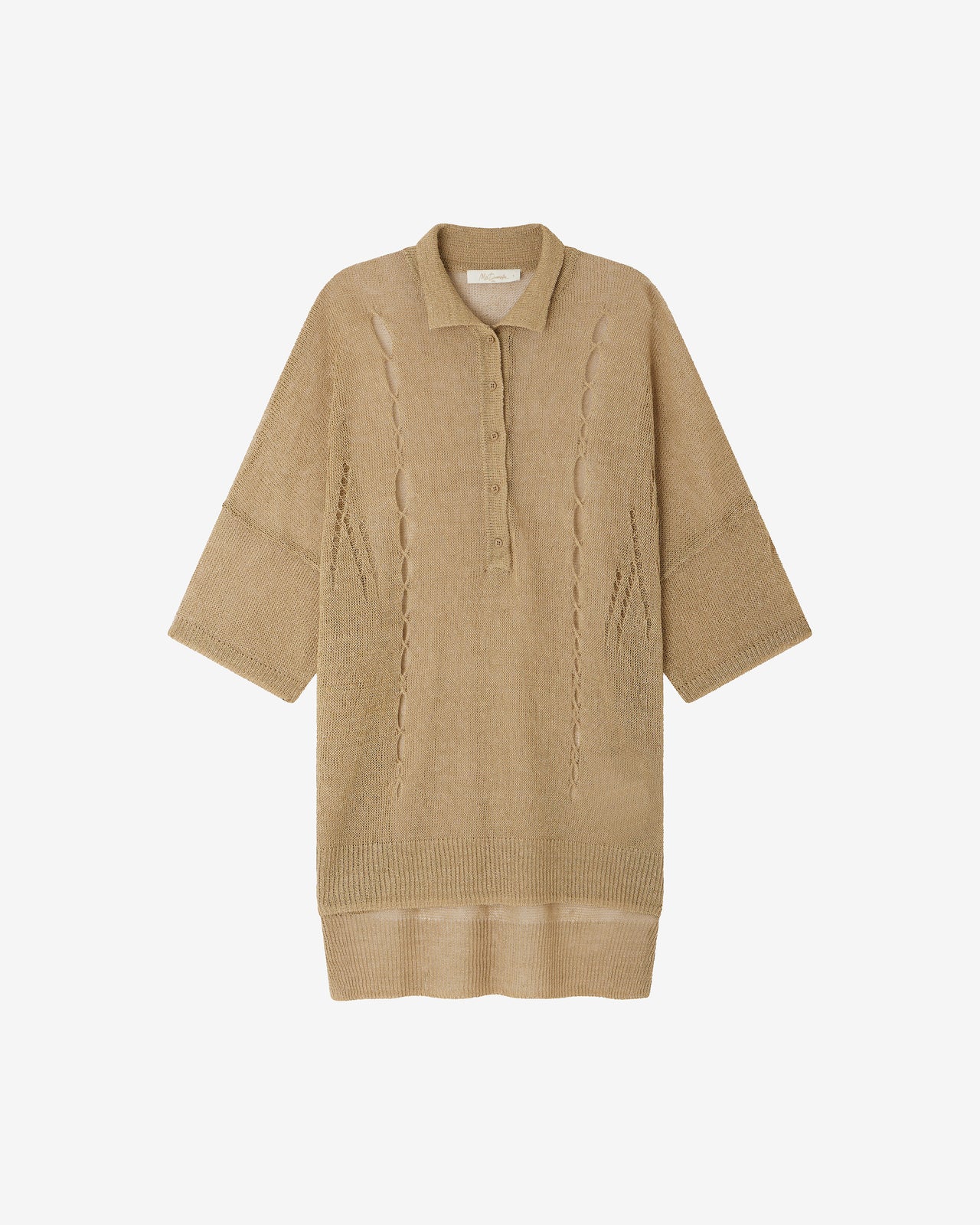 Cardigan beige en lin ajouré - Chemises & tops Mes Demoiselles - Image 3