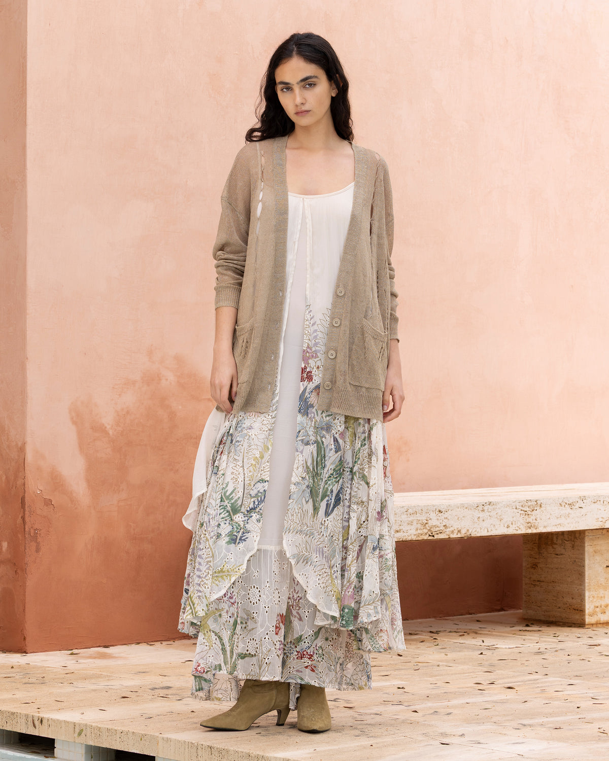 Cardigan oversize en lin ajouré - Pulls & gilets Mes Demoiselles